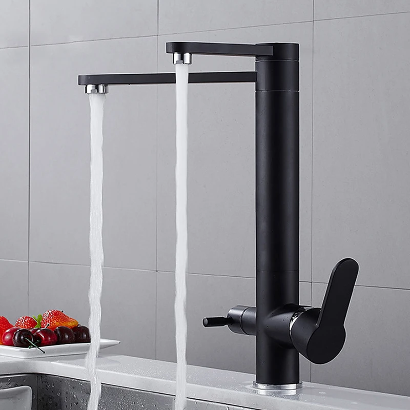 Filter Kitchen Sink Faucets Black Oat Brass Dual Holder Single Hole 360 Rotation Hot And Cold Water Mixer Purification Tap
Filter Kitchen Sink Faucets Black Oat Brass Dual Holder Single Hole 360 Rotation Hot And Cold Water Mixer Purification Tap
