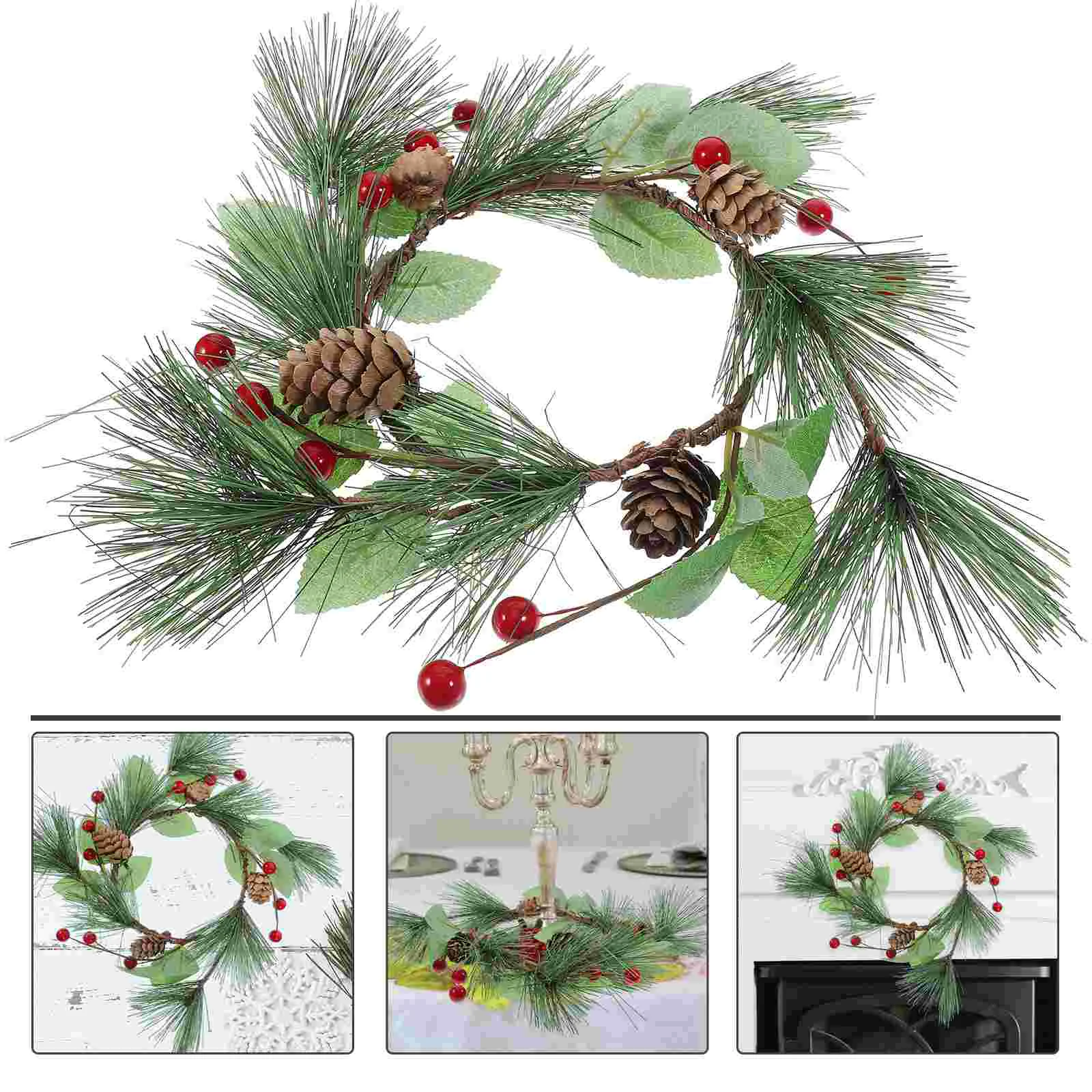 Christmas Wreath Double-knotted Pine Needle Berry Simulated Plant Ring Cone Decoration Xmas Garden Wall Ornament Home
Christmas Wreath Double-knotted Pine Needle Berry Simulated Plant Ring Cone Decoration Xmas Garden Wall Ornament Home