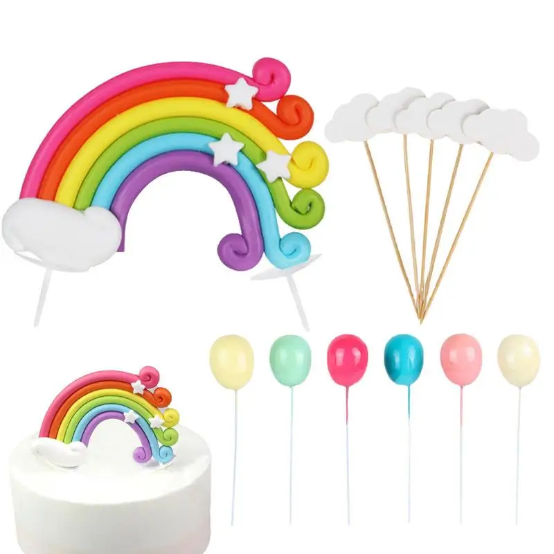 Rainbow Cake Topper Colorful Party Decoration Wedding Favors Creative Cloud Balloon Flags For Cake Dessert Ornaments Party
Rainbow Cake Topper Colorful Party Decoration Wedding Favors Creative Cloud Balloon Flags For Cake Dessert Ornaments Party