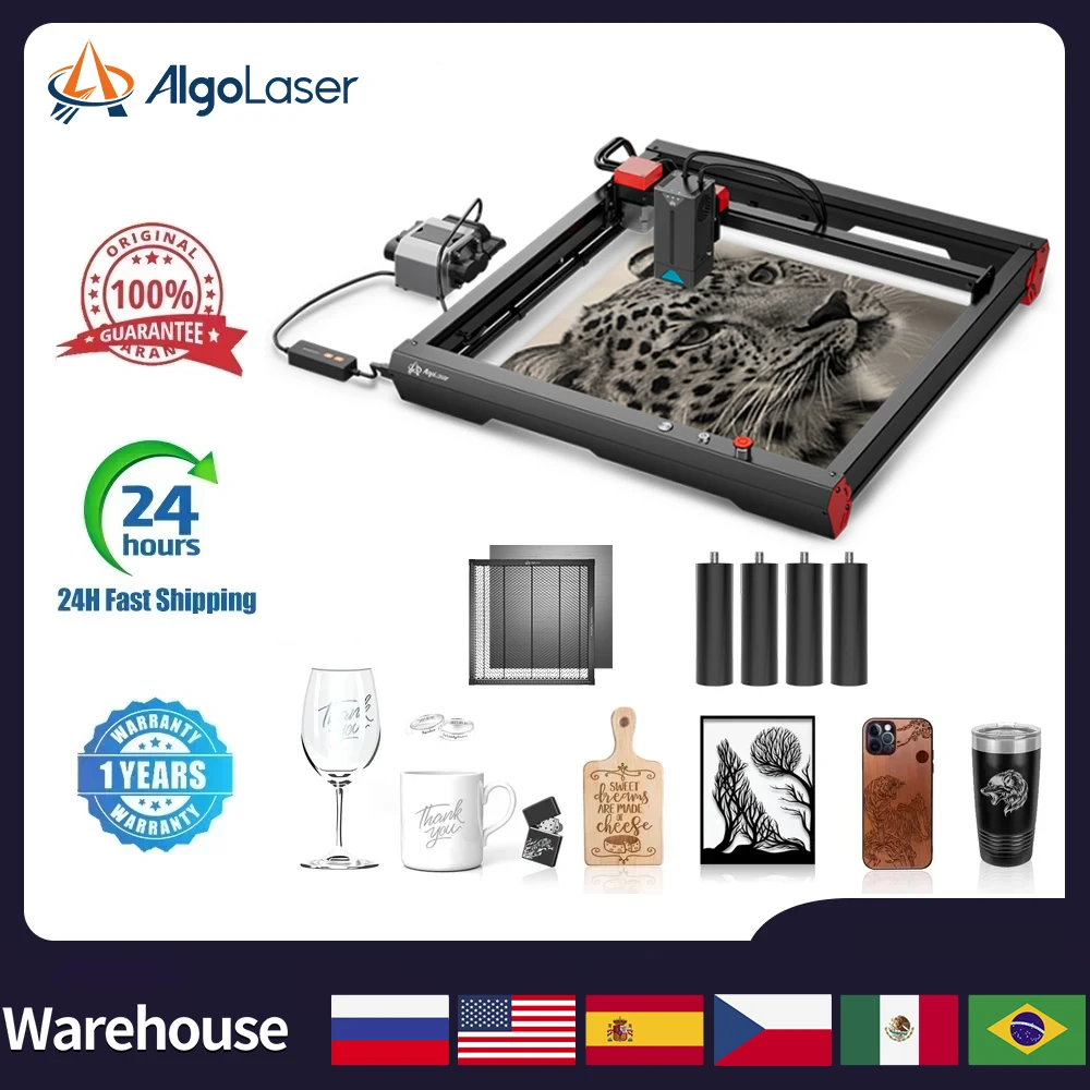 

AlgoLaser Alpha 22W Large Laser Engraver with Auto Air Assist and 400x400mm Working Area High Accuracy Laser Engraving Machine