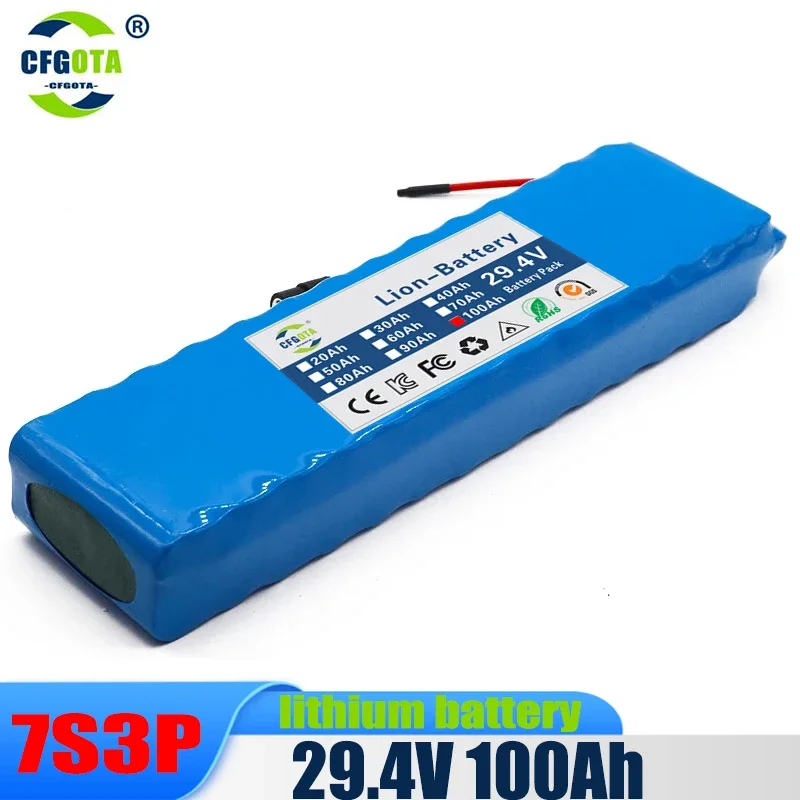 E-Bicycle 7S3P 18650 24V100Ah Lithium Battery Pack,for Electric Scooter Rechargeable Replacement Li-ion Battery+29.4V 2A Charger
E-Bicycle 7S3P 18650 24V100Ah Lithium Battery Pack,for Electric Scooter Rechargeable Replacement Li-ion Battery+29.4V 2A Charger