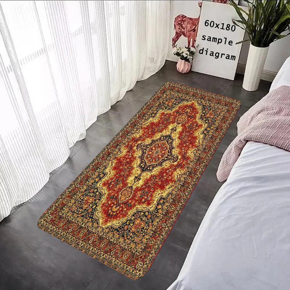 

Persian Ethnic Floor Mat Graphic Printed Flannel Doormats For Bathroom Kitchen Entrance Carpet Home Decor