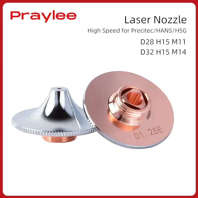 

D32 Laser Nozzle for Precitec High Speed D28 M11 3mm Single Double Chrome-plated Caliber 0.8-6.0mm HANS HSG Fiber Cutting Head