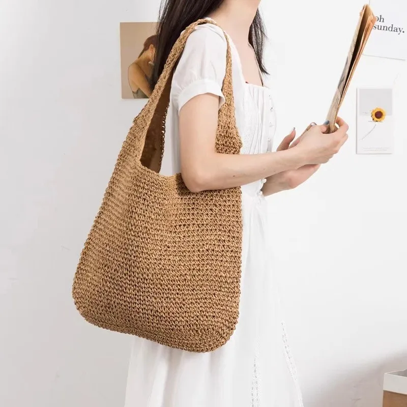 Casual Straw Women Shoulder Bags Wicker Woven Ladies Handmade Summer Beach Rattan Female Messenger Bag Large Totes
Casual Straw Women Shoulder Bags Wicker Woven Ladies Handmade Summer Beach Rattan Female Messenger Bag Large Totes