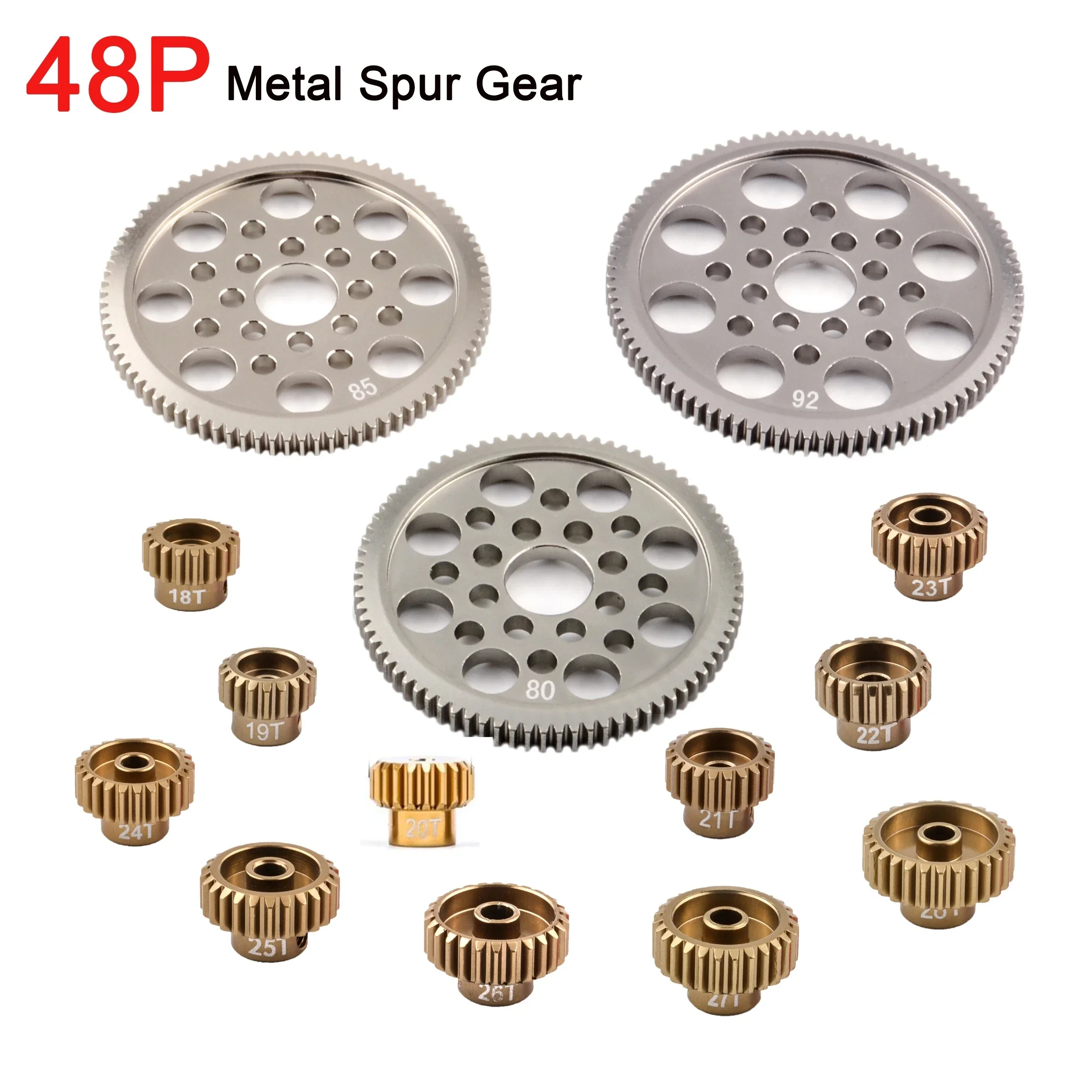 Universal Aluminum 48P Spur Gear 92T 85T 80T Pinion Motor Gears 19T 20T 21T 22T 23T 24T 25T 26T 31 33T For 1/10 Sakura RC Car
Universal Aluminum 48P Spur Gear 92T 85T 80T Pinion Motor Gears 19T 20T 21T 22T 23T 24T 25T 26T 31 33T For 1/10 Sakura RC Car