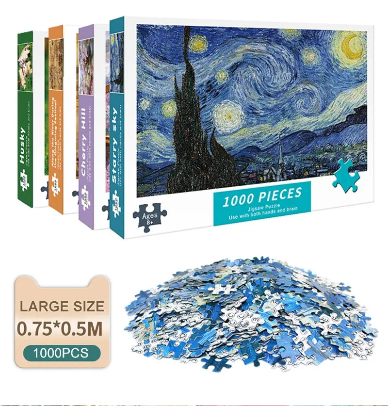 

Puzzles for Adults 1000 Pieces Paper Jigsaw Puzzles Educational Intellectual Decompressing DIY Large Puzzle Game Toys Gift P472