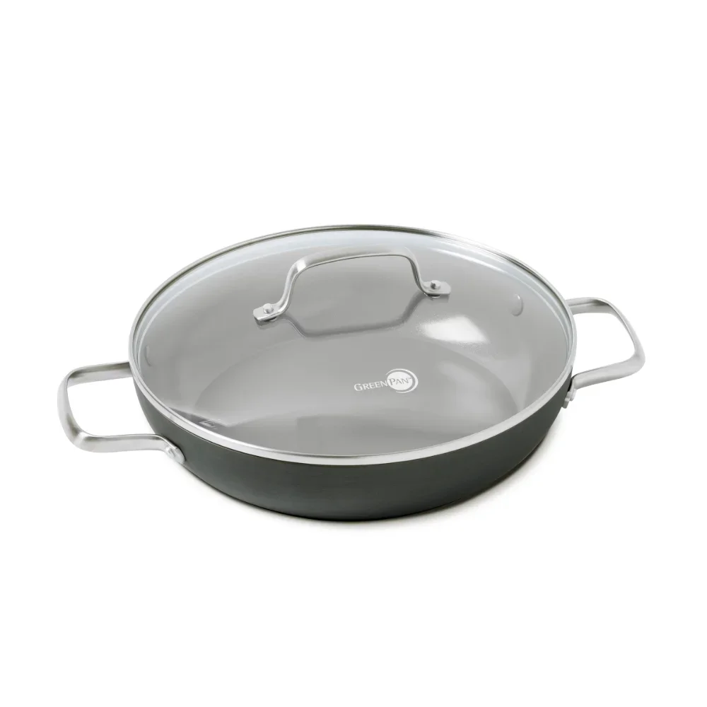 

GreenPan Chatham Healthy Ceramic Nonstick 11" Everyday Pan with Helper Handles, Gray