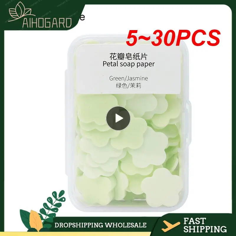 

5~30PCS BOX Strawberry Disposable Scented Slice Paper Cleaning Soaps Washing Hands Portable Hand Wash Petal Soap Papers Body