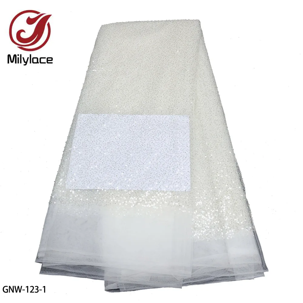 Hot Sale African Lace Frabric High Quality French Lace Sequins Embroidered Lace Fabric for Wedding Dress GNW-123
Hot Sale African Lace Frabric High Quality French Lace Sequins Embroidered Lace Fabric for Wedding Dress GNW-123