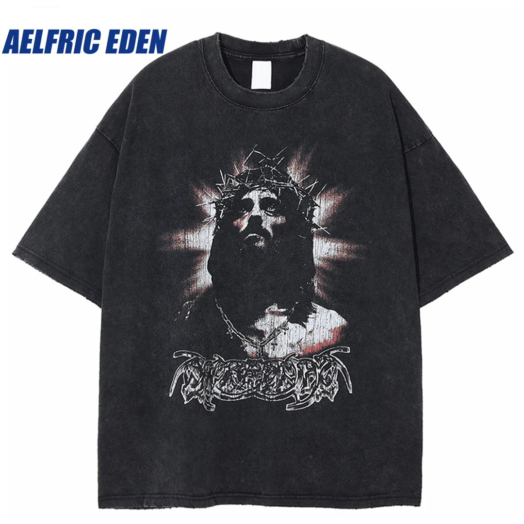 Aelfric Eden 2023 Summer Men Hip Hop Streetwear Harajuku Tshirt Washed Black Ripped Retro Vintage Jesus Graphic Cotton T Shirt
Aelfric Eden 2023 Summer Men Hip Hop Streetwear Harajuku Tshirt Washed Black Ripped Retro Vintage Jesus Graphic Cotton T Shirt
