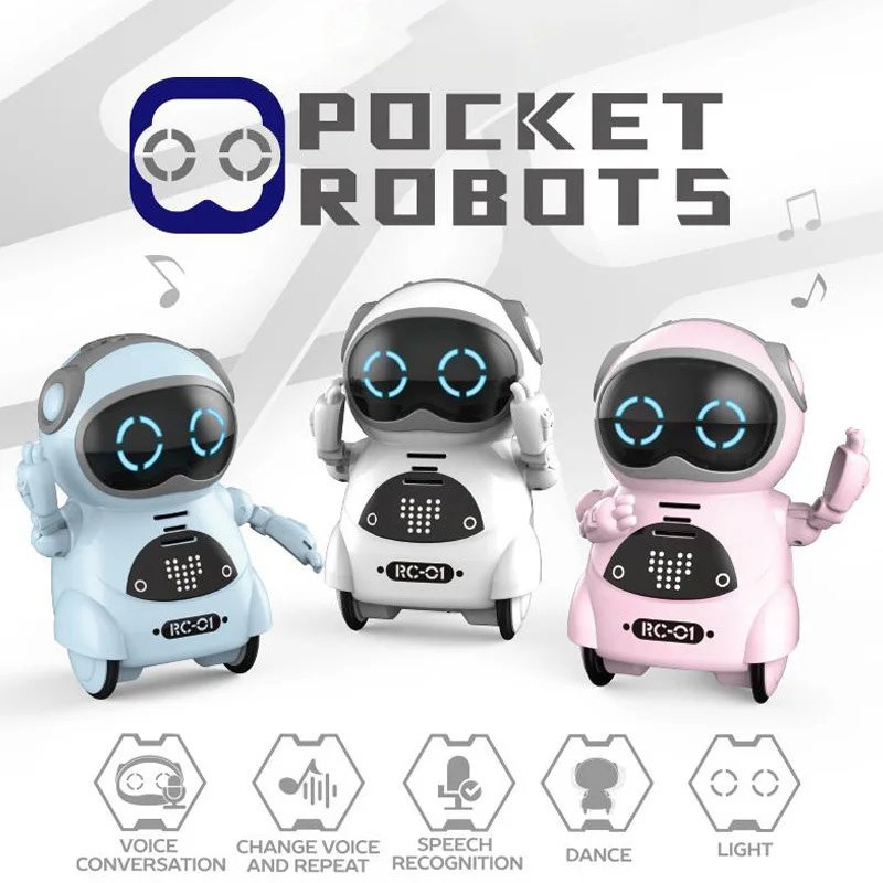 

Pocket RC Robot Talking Interactive Dialogue Singing Dancing Telling Story Voice Recognition Record Mini Smart Robot Kids Toys