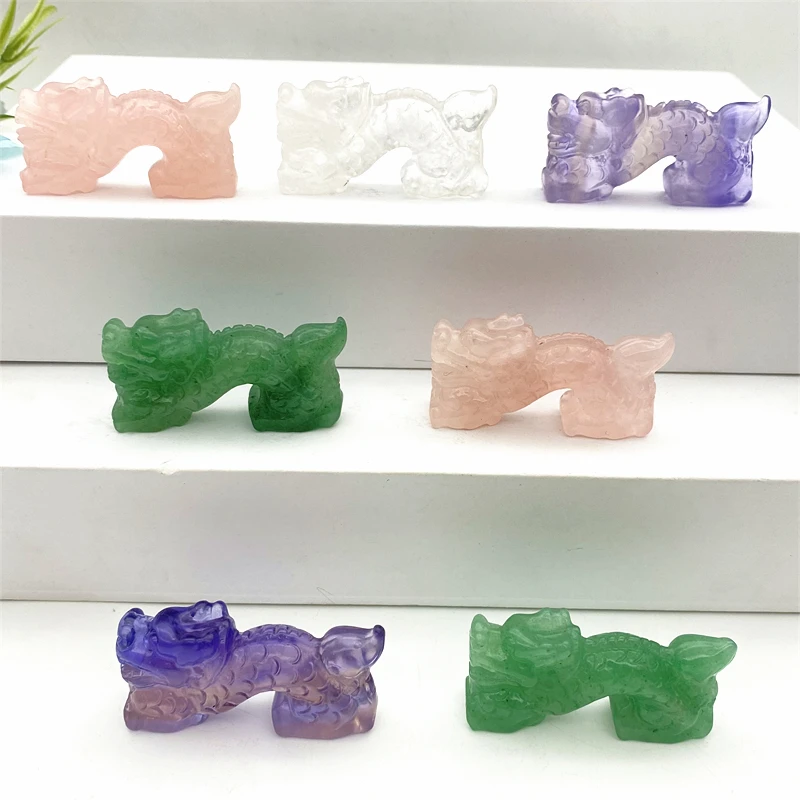 1pc Natural Fluorite Rose Quartz Aventurine Chinese Dragon Carving Carving Healing Fashion New Year Home Decoration Healthy
1pc Natural Fluorite Rose Quartz Aventurine Chinese Dragon Carving Carving Healing Fashion New Year Home Decoration Healthy