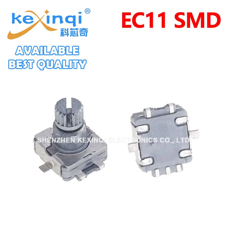 

10pcs EC11 SMD Shaft Length 10MM Quincunx Shaft Rotary knob Encoder Coding Digital Potentiometer 5pin With Switch