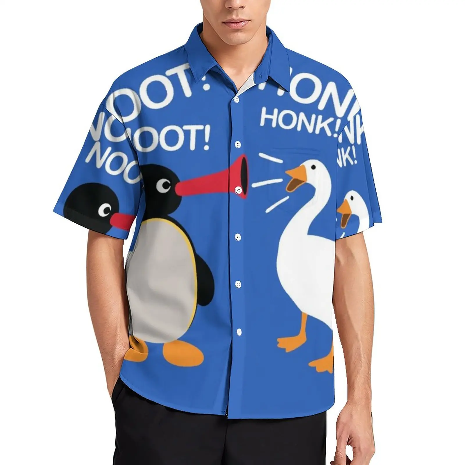 Noot Noot Honk Honk Loose Shirt Mens Beach Goose Casual Shirts Summer Pattern Short-Sleeved Trendy Oversized Blouses
Noot Noot Honk Honk Loose Shirt Mens Beach Goose Casual Shirts Summer Pattern Short-Sleeved Trendy Oversized Blouses