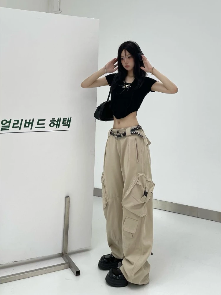 HOUZHOU Women Cargo Pants Vintage Hippie Oversized Korean Streetwear American Retro Hip Hop Wide Leg Pants Female Baggy Trousers
HOUZHOU Women Cargo Pants Vintage Hippie Oversized Korean Streetwear American Retro Hip Hop Wide Leg Pants Female Baggy Trousers