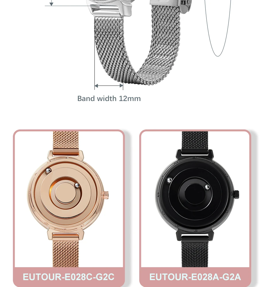 Eutour New Original Magnetic Rosegold Trend Women's Watch Female Student Quartz Minimalist Plant Fashion Stainless Steel Belt Eutour New Original Magnetic Rosegold Trend Women's Watch Female Student Quartz Minimalist Plant Fashion Stainless Steel Belt
