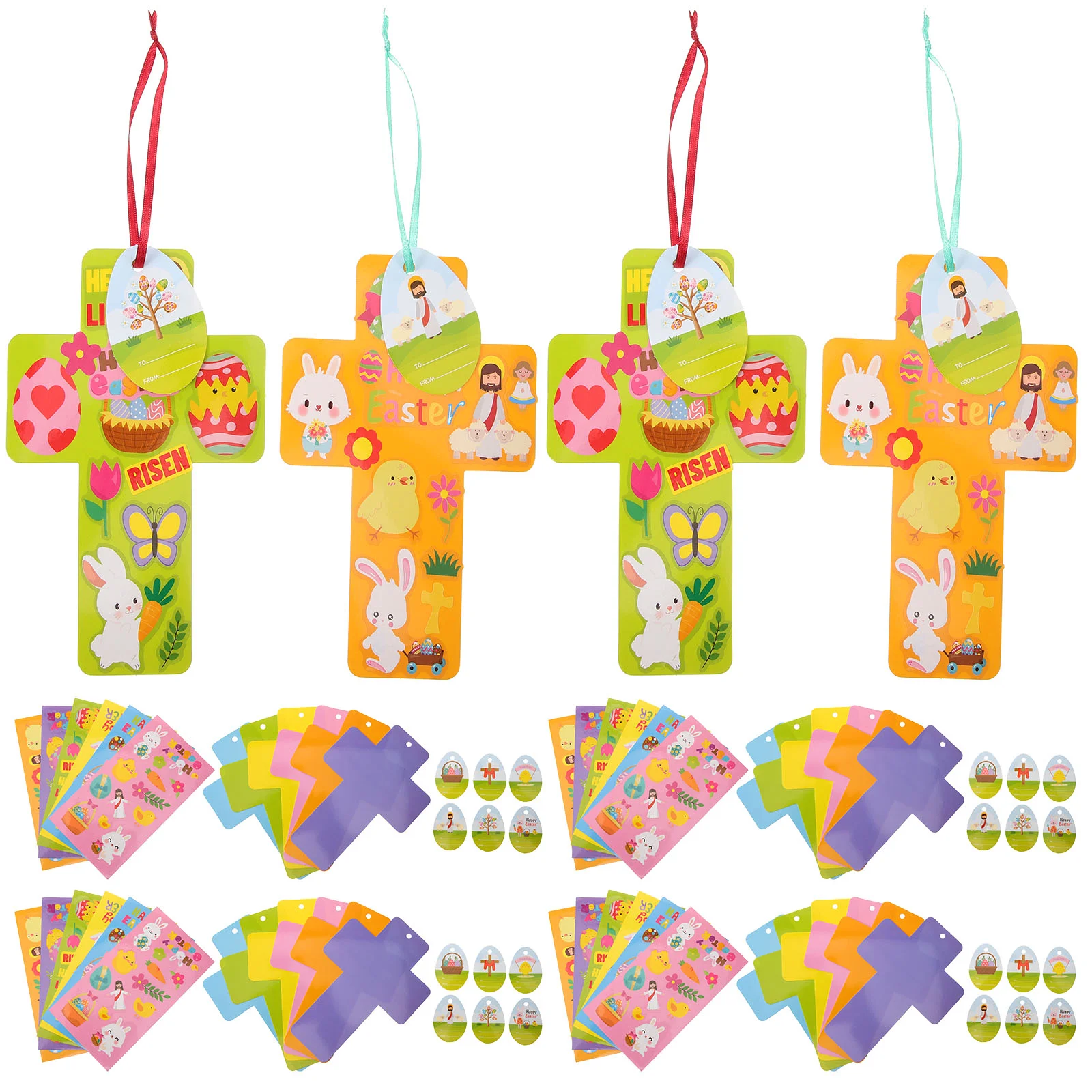 1 Set of Diy Cross Background Pendant With Easter Cartoon Stickers Easter Diy Ornaments
1 Set of Diy Cross Background Pendant With Easter Cartoon Stickers Easter Diy Ornaments