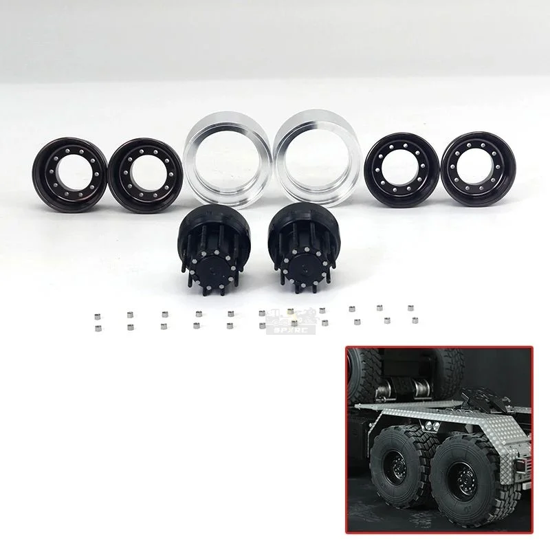 

Jdm 1Pair Metal Rear Double Wheel Hub Spare Parts 1/14 For Tamiya Lesu Scania Man Actros Volvo Car Rc Truck Trailer