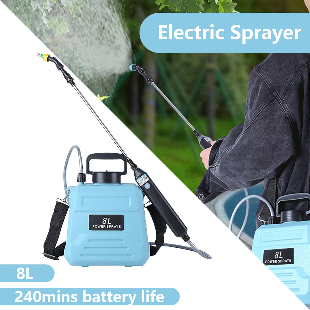 

8L 5L Shoulder-type Electric Sprayer Agricultural Disinfection Gardening Watering Kettle Household 240 Lithium Battery Life