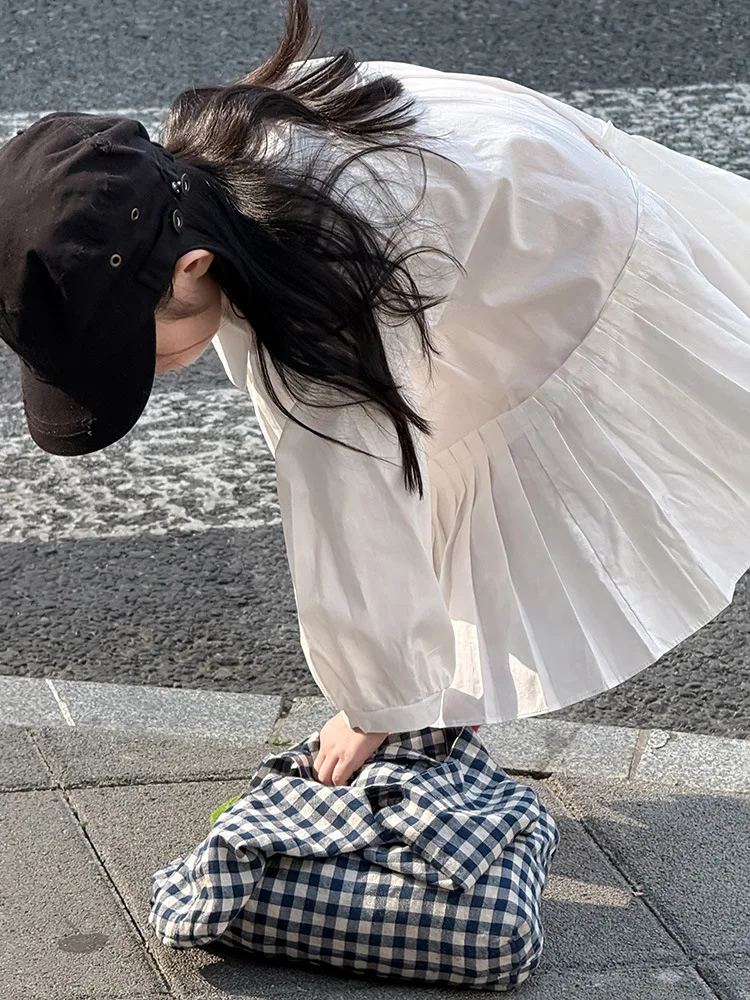 2025 Autumn New Girls Preppy Style Pleated Dress Solid Children Long Sleeve Dress Baby Girl Large Lapel Loose Dress Kids Clothes 19 Sf185bf2b2cd3455eb51ea0828a7e9b8b2