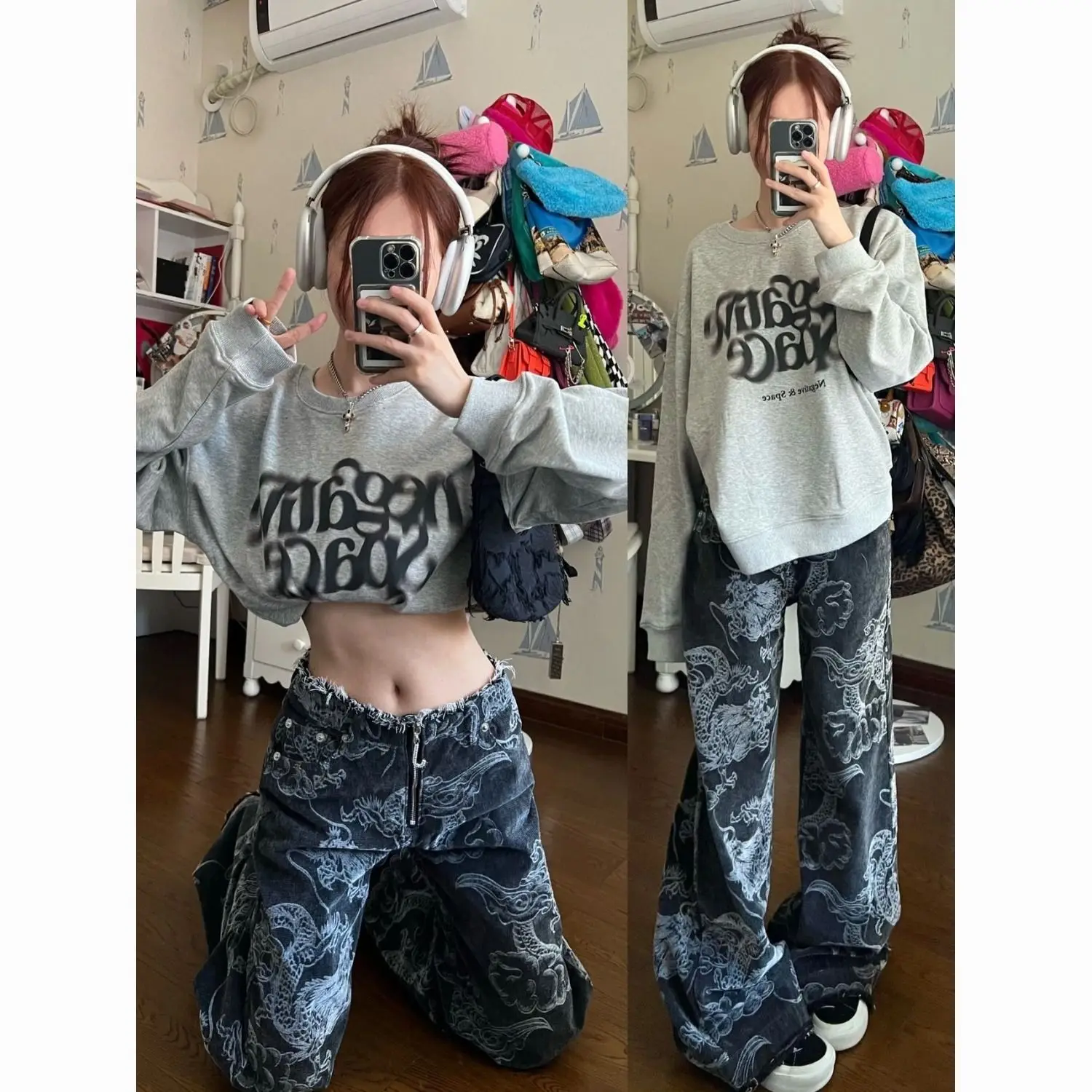 Dragon Print Straight Jeans Women Denim Pants y2k pant woman clothing cargo streetwear harajuku loose goth grunge boyfriend bf
Dragon Print Straight Jeans Women Denim Pants y2k pant woman clothing cargo streetwear harajuku loose goth grunge boyfriend bf
