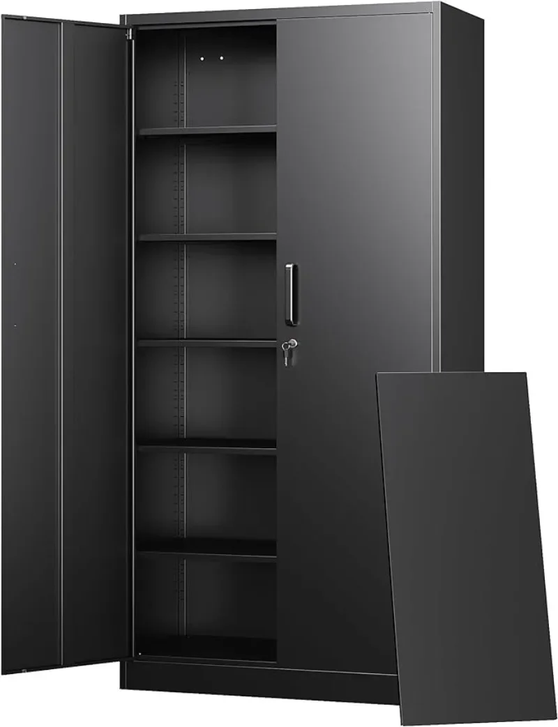 

Letaya Metal Storage Cabinets with Lock, Tall Locker Organizer Steel Cabinets, Adjustable Layers Shelves 2 Doors,Multiple colors