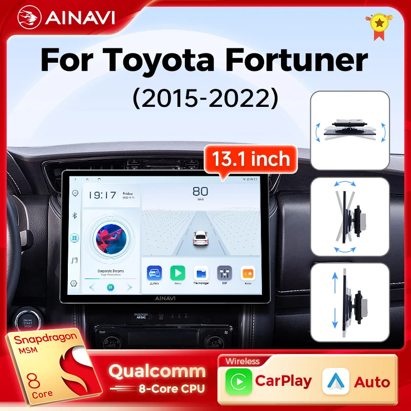 Ainavi 13.1 inch For Toyota Fortuner 2015 2017 2020 2021 Car Radio Wireless Carplay Android Auto 4G Multimedia Autoradio 2 Din
Ainavi 13.1 inch For Toyota Fortuner 2015 2017 2020 2021 Car Radio Wireless Carplay Android Auto 4G Multimedia Autoradio 2 Din