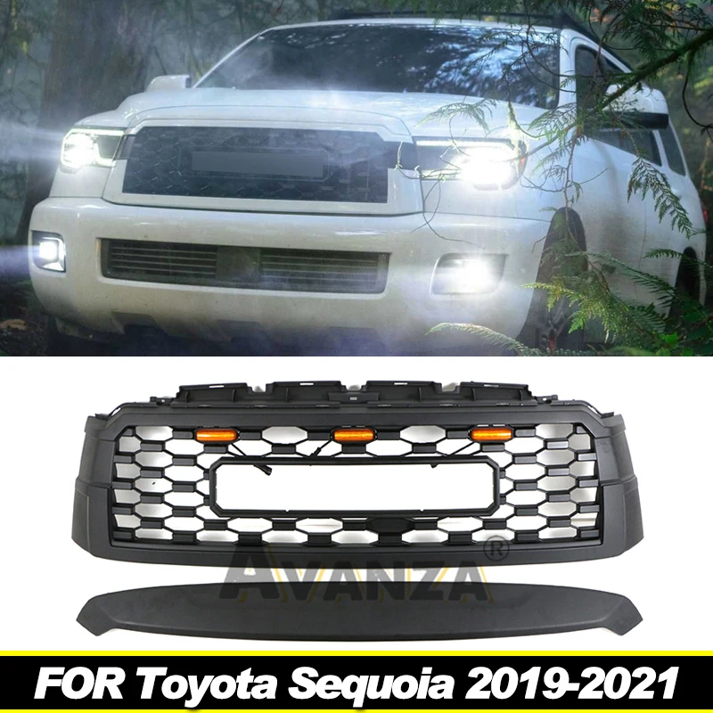 Решетка для переднего бампера для TOYOTA SEQUOIA 2019-2021, решетка со светодиодными лампами, аксессуары для модификации, декоративный гоночный гриль
Решетка для переднего бампера для TOYOTA SEQUOIA 2019-2021, решетка со светодиодными лампами, аксессуары для модификации, декоративный гоночный гриль