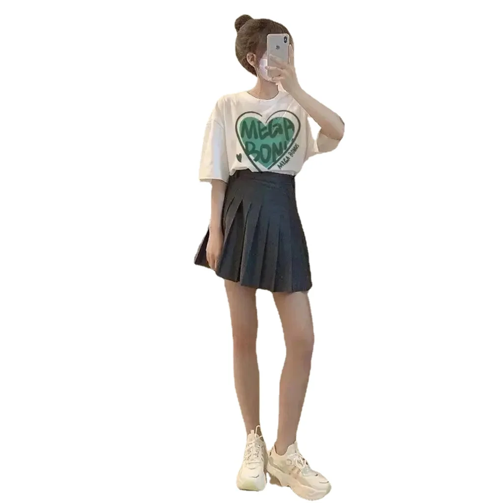 Senior sense of T-shirt half skirt two-piece suit summer college style loose short-sleeved + pleated skirt fashion suit
Senior sense of T-shirt half skirt two-piece suit summer college style loose short-sleeved + pleated skirt fashion suit