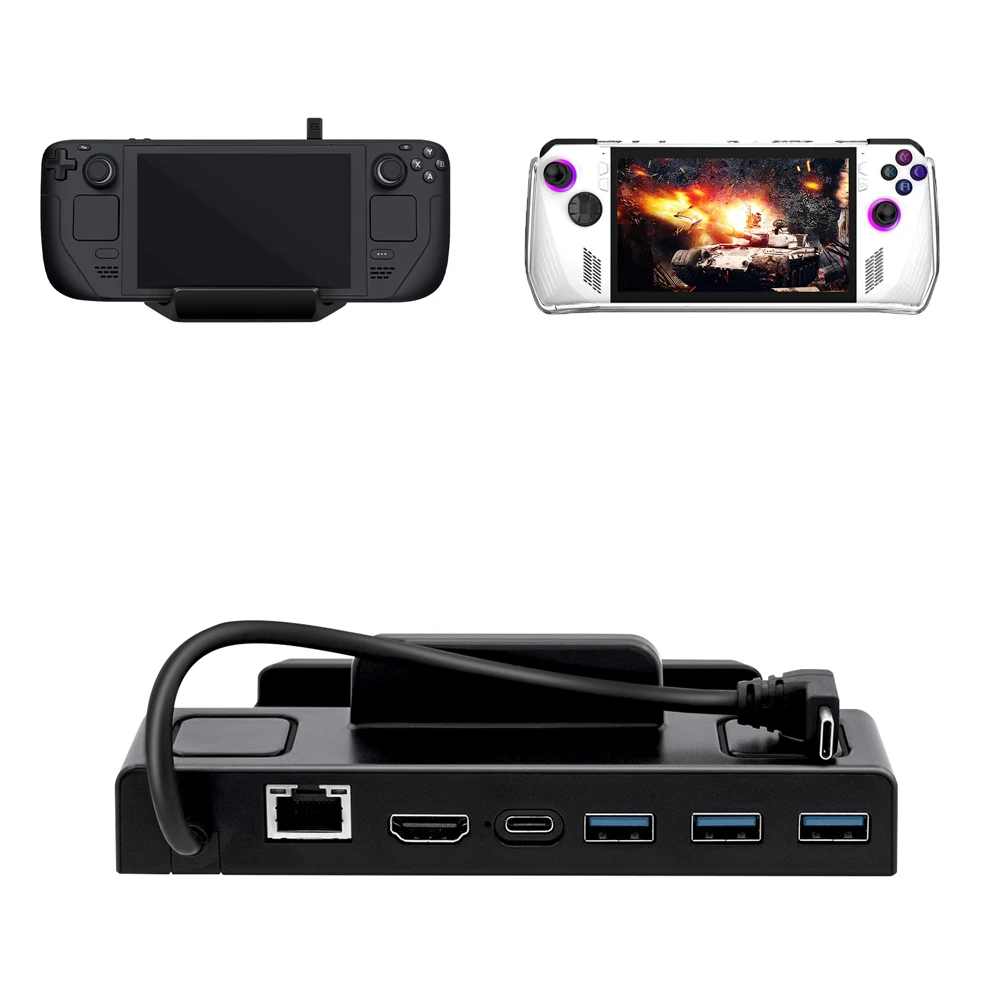 6 In 1 4K Dock Station RJ45 LAN Port Type-C Fast Charging for Steam Deck for Switch for OLED for ROG ALLY Game Console Black
6 In 1 4K Dock Station RJ45 LAN Port Type-C Fast Charging for Steam Deck for Switch for OLED for ROG ALLY Game Console Black