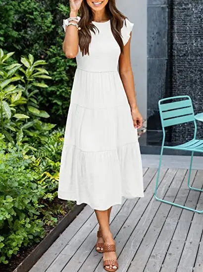 Women's Flying Sleeve Dress Pleated Layering Solid Color Short Sleeve Swing Dress Women Trending Clothing LOOSE Bodycon Dress
Women's Flying Sleeve Dress Pleated Layering Solid Color Short Sleeve Swing Dress Women Trending Clothing LOOSE Bodycon Dress