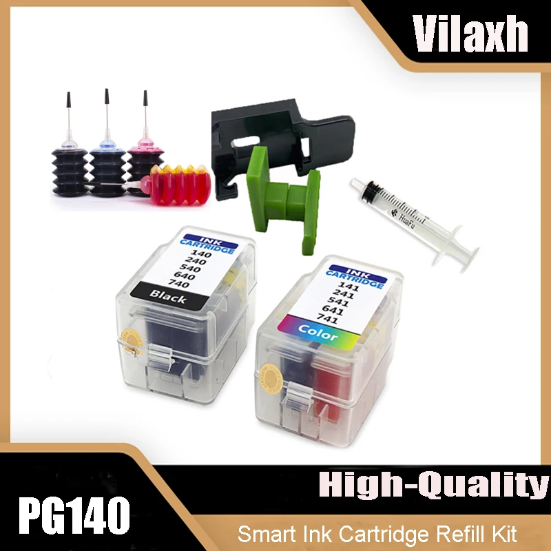 Vilaxh 140XL 141XL Smart Ink Cartridges Refill Kit for Canon PG140 CL 141 Pixma MG2400 MG2500 MG4110 MG4210 MG3110 MG3210
Vilaxh 140XL 141XL Smart Ink Cartridges Refill Kit for Canon PG140 CL 141 Pixma MG2400 MG2500 MG4110 MG4210 MG3110 MG3210