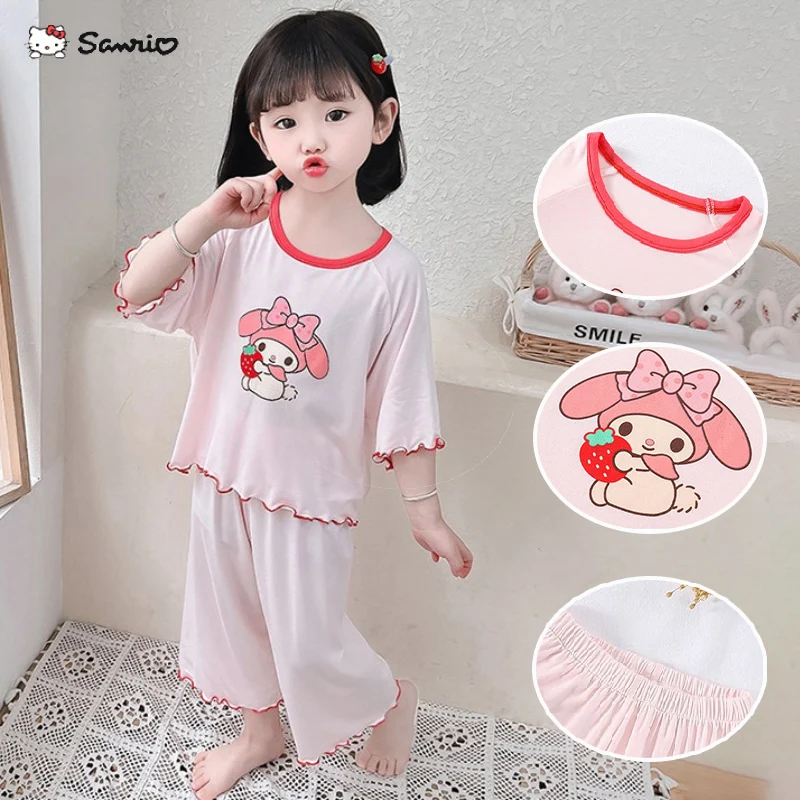 Kawaii Girl Casual Pajamas Set Fashion Sanrio My Melody Anime Soft Comfortable Modal Children Pajamas Home Wear 3-12 Years Old
Kawaii Girl Casual Pajamas Set Fashion Sanrio My Melody Anime Soft Comfortable Modal Children Pajamas Home Wear 3-12 Years Old
