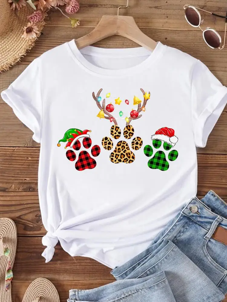 Paw Love Dog Cat Trend Women Christmas Print Fashion New Year T Shirt Clothes Holiday Top Graphic T-shirt Ladies Clothing Tee
Paw Love Dog Cat Trend Women Christmas Print Fashion New Year T Shirt Clothes Holiday Top Graphic T-shirt Ladies Clothing Tee