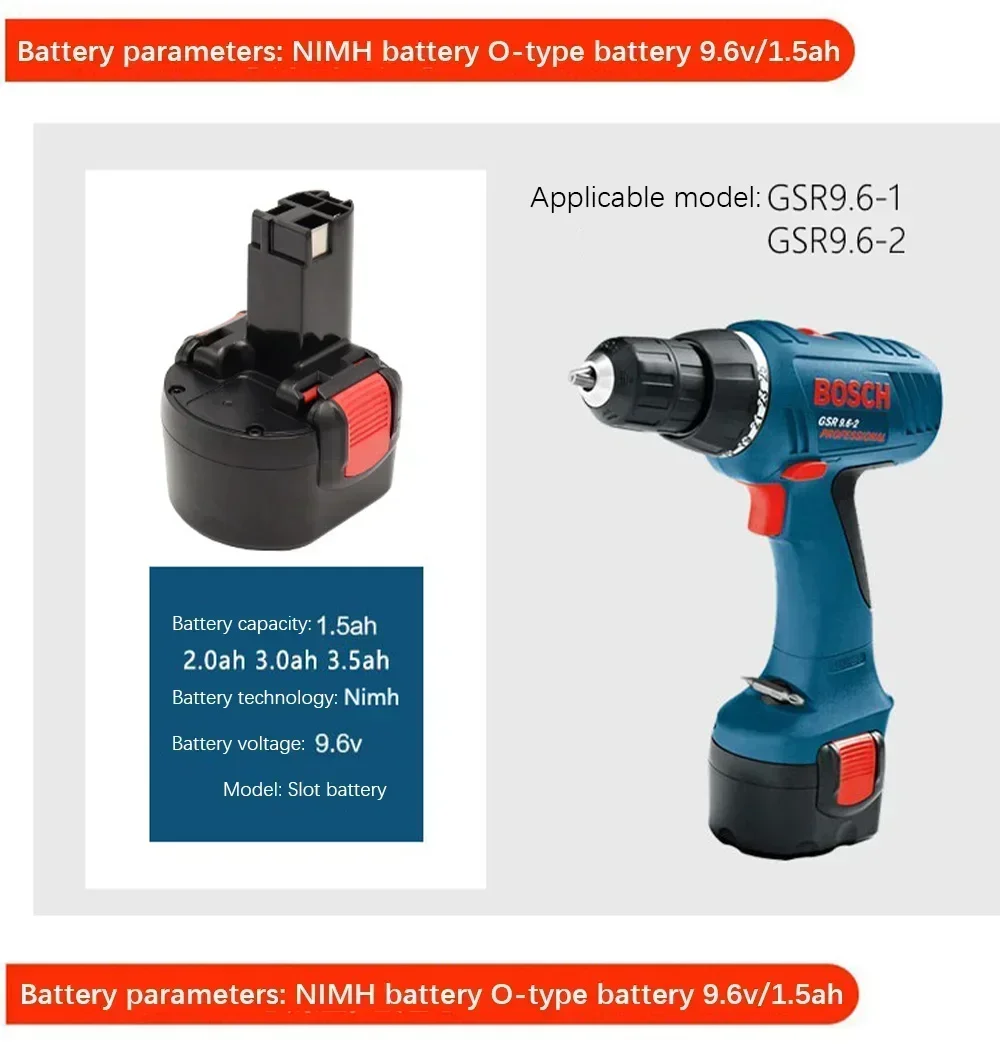 Daikala 1-2pcs BAT048 9.6V 4800mAh NI-MH Rechargeable Battery Power Tools Battery for Bosch PSR 960 BH984 BAT048 BAT119 L50
Daikala 1-2pcs BAT048 9.6V 4800mAh NI-MH Rechargeable Battery Power Tools Battery for Bosch PSR 960 BH984 BAT048 BAT119 L50