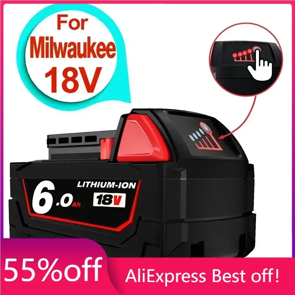 Rechargeable Batteries For Milwaukee M18B5 XC Lithium ION Battery 18v 9.0/6.0/12.0Ah battery charger For Milwaukee M18 12V~18V
Rechargeable Batteries For Milwaukee M18B5 XC Lithium ION Battery 18v 9.0/6.0/12.0Ah battery charger For Milwaukee M18 12V~18V