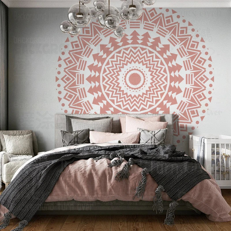 

160cm - 240cm Wall Stencil For Painting Decor Plaster Template To Paint Decorative Furniture Giant Mandala Huge Round S386