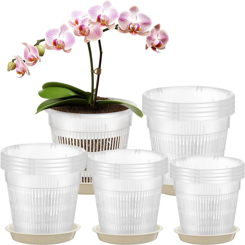 16 Pcs Orchid Pot 4.5/5.5/6/7.5 Inch Orchid Pots With Holes And Saucers Orchid Planter Pots Clear Plastic Flower Pot Durable
16 Pcs Orchid Pot 4.5/5.5/6/7.5 Inch Orchid Pots With Holes And Saucers Orchid Planter Pots Clear Plastic Flower Pot Durable