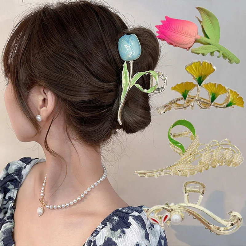 New Women Metal Hair Claw Elegant Gold Flowers Hair Clips Barrette Crab Headband Ponytail Clip Headwear hair accessories tiara
New Women Metal Hair Claw Elegant Gold Flowers Hair Clips Barrette Crab Headband Ponytail Clip Headwear hair accessories tiara