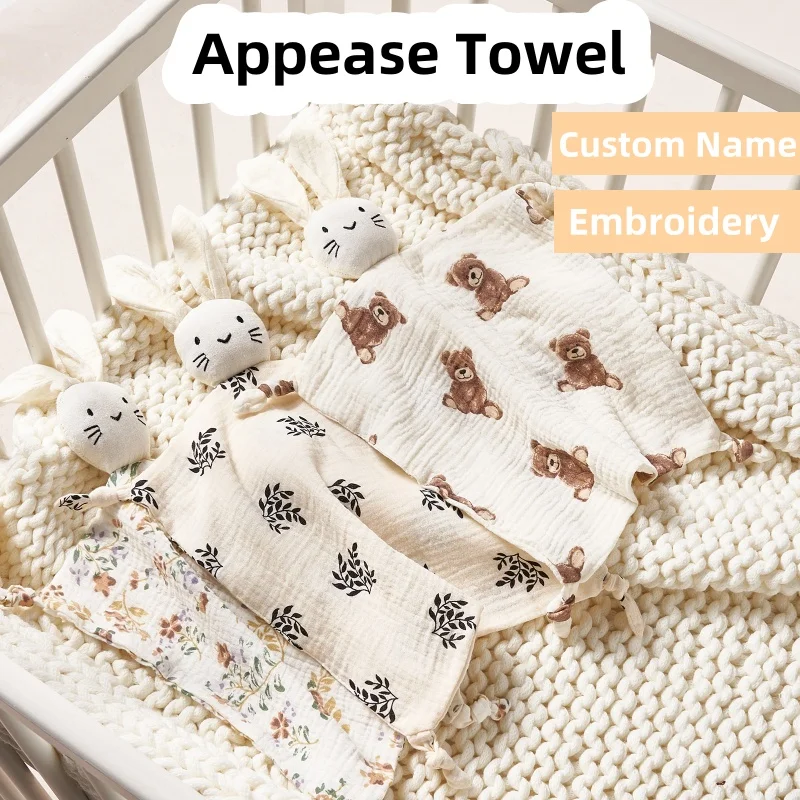 Muslin Baby Comfort Towel Cotton Embroidery Name Newborn Shower Gift Kids Sleep Dolls Soothe Appease Towels Bibs
Muslin Baby Comfort Towel Cotton Embroidery Name Newborn Shower Gift Kids Sleep Dolls Soothe Appease Towels Bibs