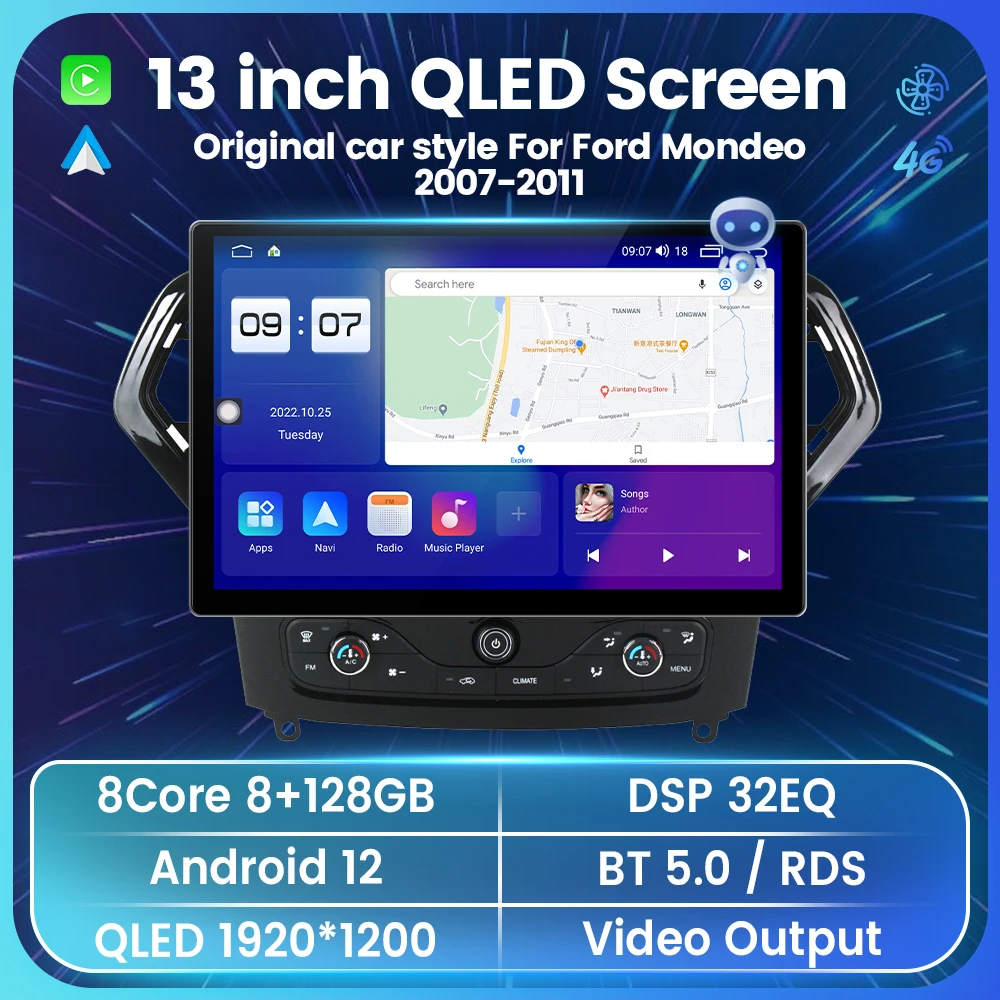 Android 12 Auto GPS Navigation For Ford Mondeo 2007-2010 2Din Stereo Car Radio Multimedia Player Wireless Carplay All-in-one
Android 12 Auto GPS Navigation For Ford Mondeo 2007-2010 2Din Stereo Car Radio Multimedia Player Wireless Carplay All-in-one