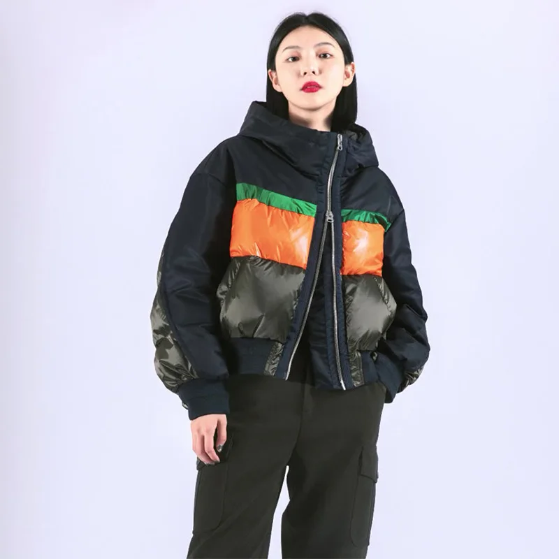 2022 Winter High-End Down Jacket Women's Short Hooded Parkas Thick Contrast Color Loose Casual White Duck Down Coats Female
2022 Winter High-End Down Jacket Women's Short Hooded Parkas Thick Contrast Color Loose Casual White Duck Down Coats Female