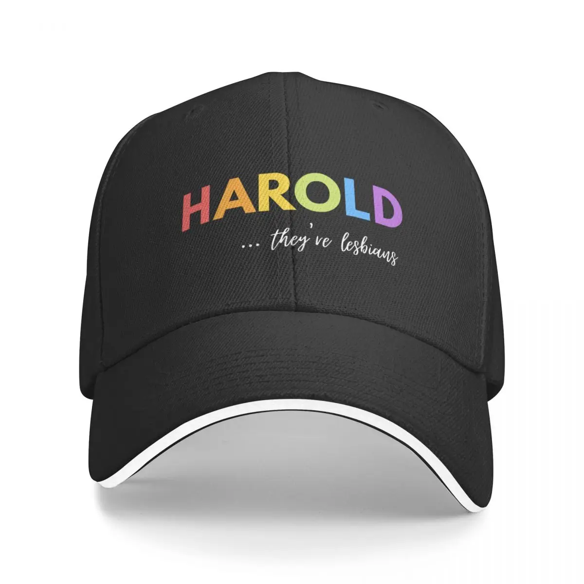 

New Harold...they're lesbians - white text Baseball Cap Luxury Brand Wild Ball Hat birthday Women Caps Men's