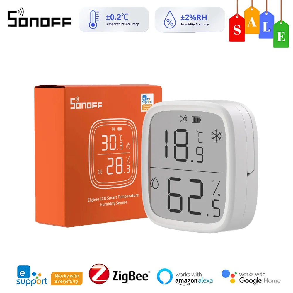 Умный датчик температуры и влажности SONOFF SNZB-02D ZigBee, большой ЖК-дисплей, дистанционное управление через приложение Ewelink для Alexa Google Home
Умный датчик температуры и влажности SONOFF SNZB-02D ZigBee, большой ЖК-дисплей, дистанционное управление через приложение Ewelink для Alexa Google Home