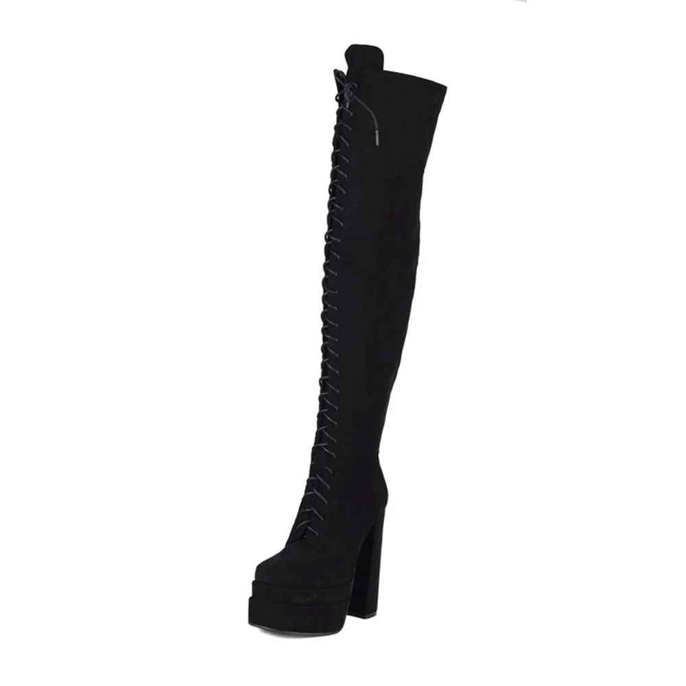 New Female Motorcycle Boots Over-The-Knee Platform Lace Up Woman Shoes Double Layer Platform Side Zipper Thick Bottom High Heels
New Female Motorcycle Boots Over-The-Knee Platform Lace Up Woman Shoes Double Layer Platform Side Zipper Thick Bottom High Heels