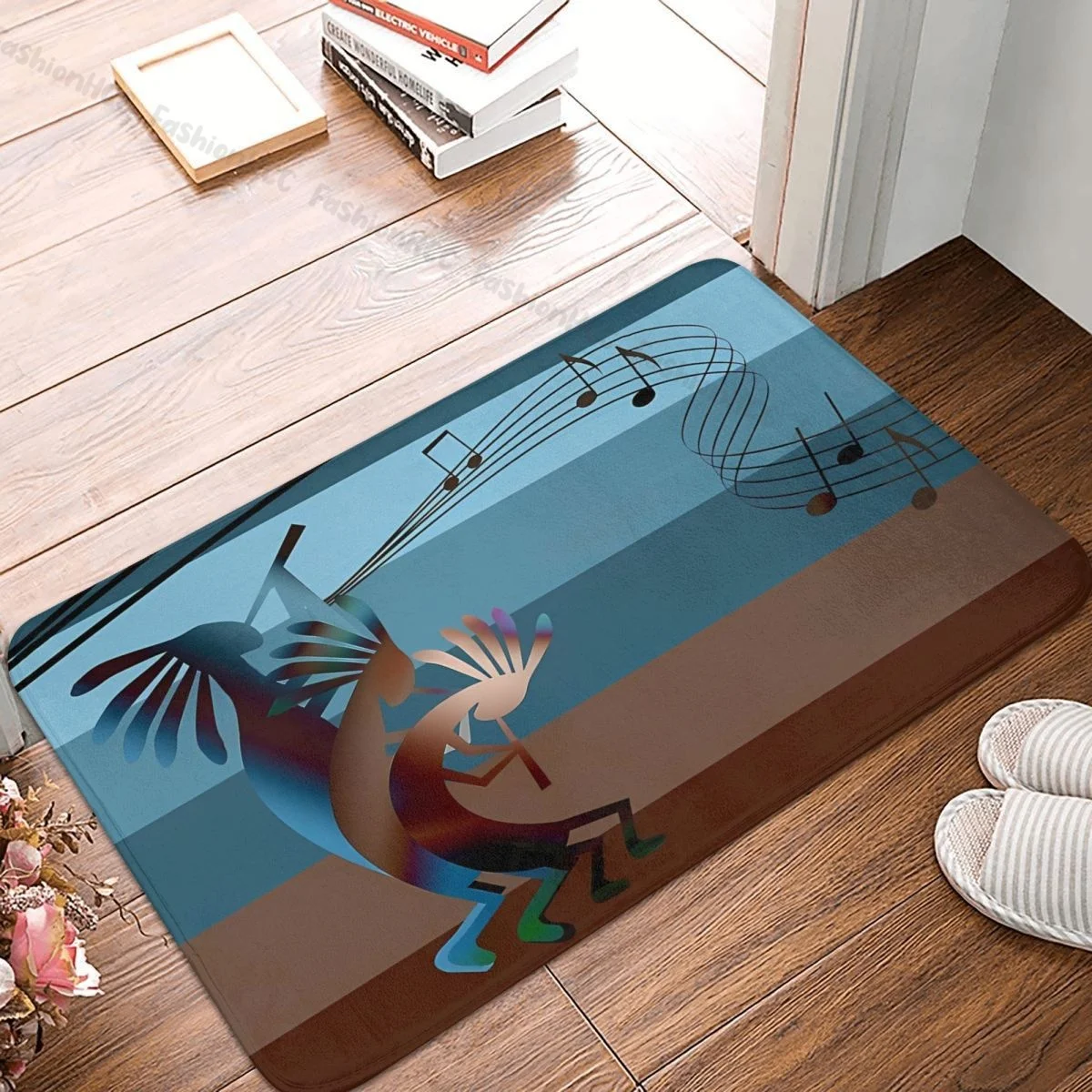 

Kokopelli Hopi Bathroom Non-Slip Carpet Music Flannel Mat Welcome Doormat Home Decor Rug
