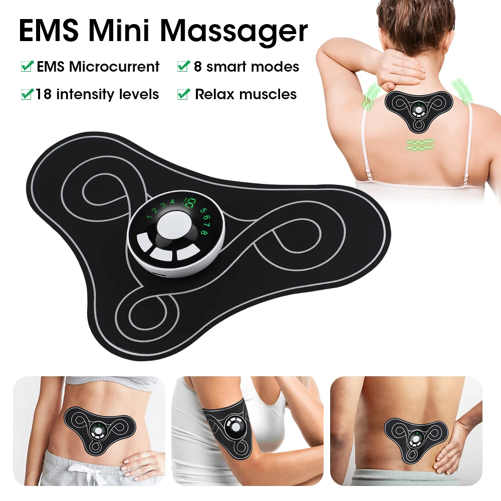 

Portable Mini Neck Massager EMS Electric Pulse Cervical Massage Stimulator Whole Body Pain Relief Back Meridian Massage Pad