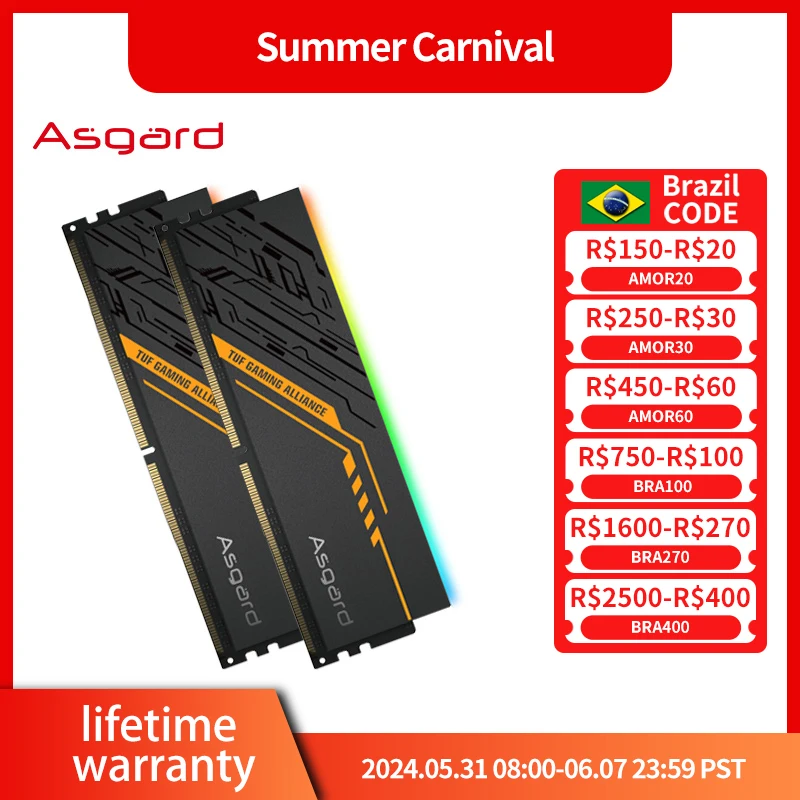 Asgard Valkyrie TUF co brand series DDR5 RGB RAM Memory DDR5 RAM PC 16GB 32GB 64GB 6400MHz 6800MHz RAM for Desktop
Asgard Valkyrie TUF co brand series DDR5 RGB RAM Memory DDR5 RAM PC 16GB 32GB 64GB 6400MHz 6800MHz RAM for Desktop