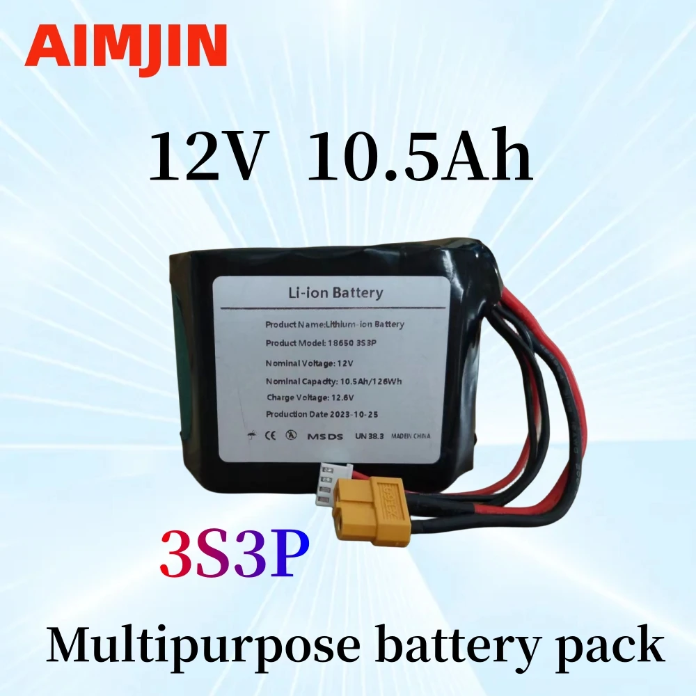 3S3P 12V 10.5Ah 12.6V High Capacity UAV Rechargeable Li-ion Battery For Various RC Airplane Quadrotor XH2.54-4P XT60
3S3P 12V 10.5Ah 12.6V High Capacity UAV Rechargeable Li-ion Battery For Various RC Airplane Quadrotor XH2.54-4P XT60