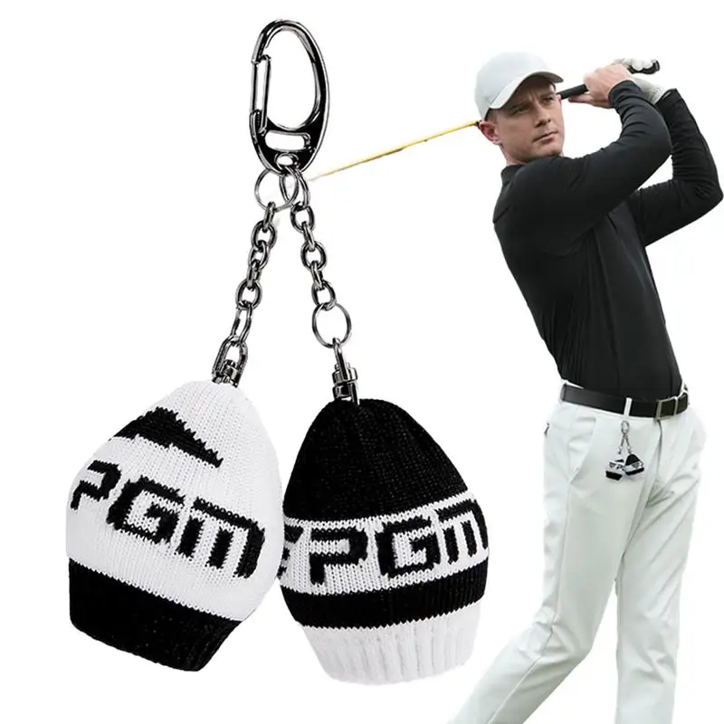 

Держатель для ключей, Маленькая вязаная сумка, милый держатель для мяча для гольфа, 2 Защитных мяча для игры в гольф для вождения